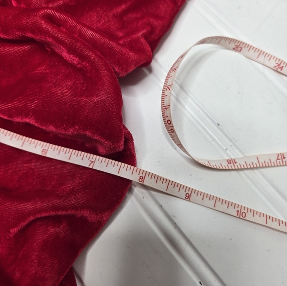 INC Nostalgia Red Ruched Velvet Scarf - Picture 8 of 8